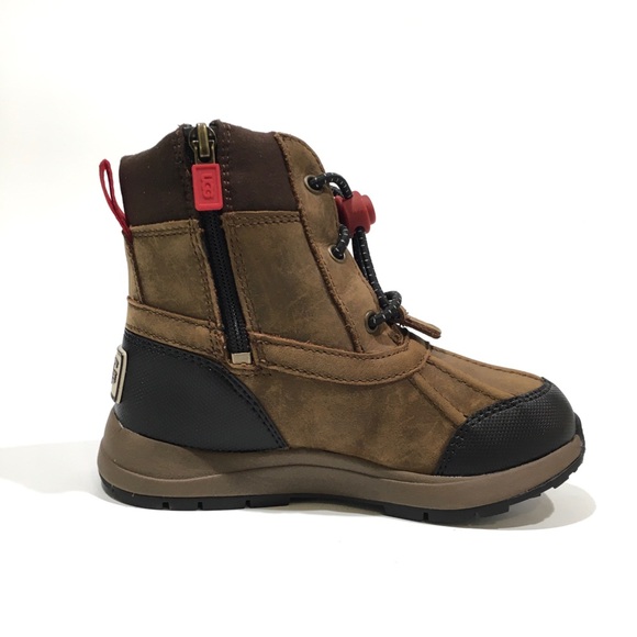 UGG TURLOCK WATERPROOF SNOW BOOTS WALNUT BROWN LEATHER -LITTLE KIDS US 11 -NEW - Picture 4 of 7